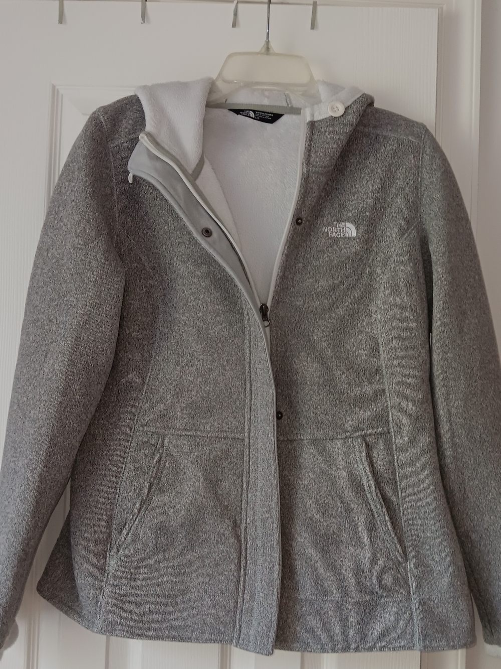The North Face Gray Teddy Fleece Hooded Jacket